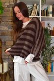 Stripe Boucle Slouch Knit Conker & Earth